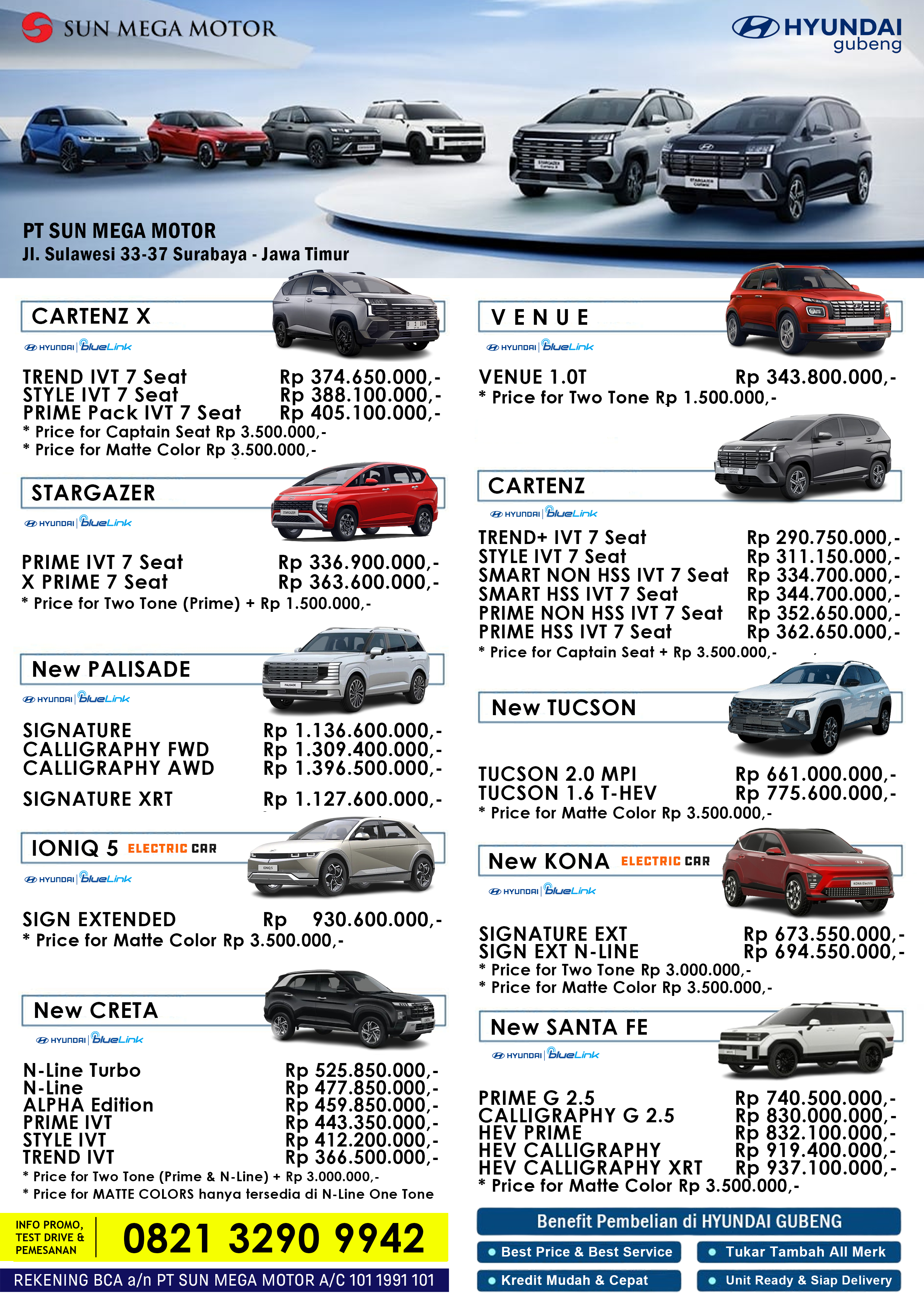 Harga  Surabaya PRICELIST HYUNDAI SURABAYA 2026